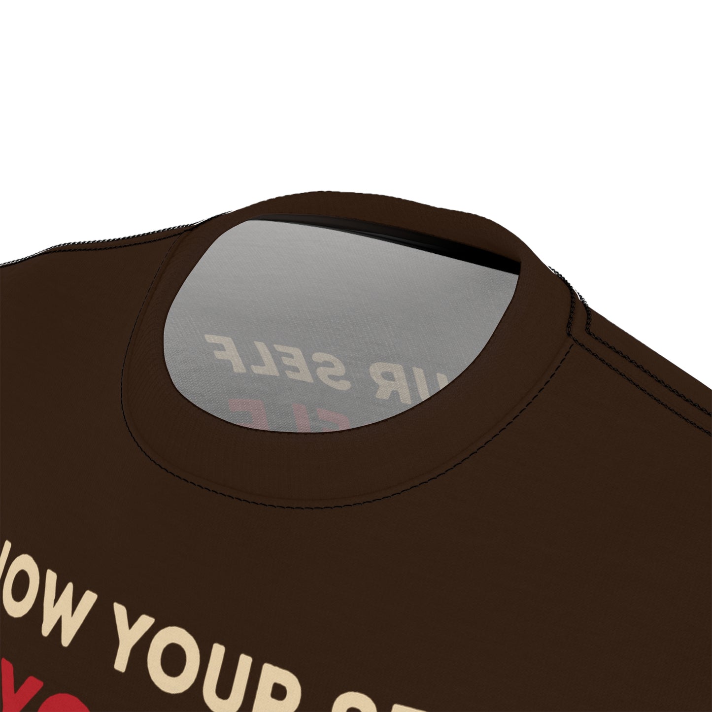 "Know Your Self", Unisex T-shirt (Zinnwaldite Brown)