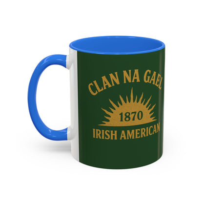 "Clan na Gael - Irish American", Colorful Mugs (11oz, 15oz) (Brithemain Green)