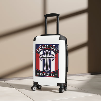"America First Christian" Wall Art #11 Suitcases (Alabaster White)