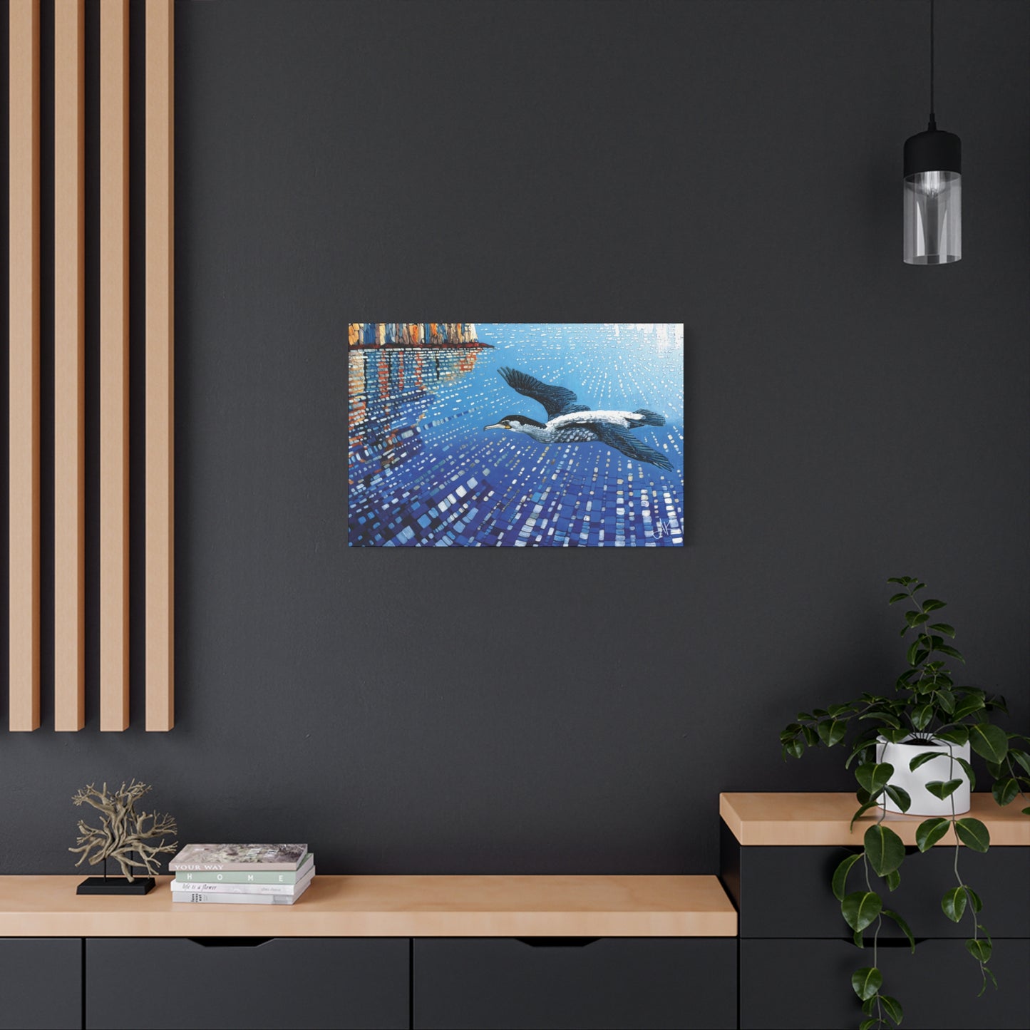 "Sky Kin I – Gannet Over the Reflecting Stack", Fine Art Matte Canvas, Stretched, 1.25"
