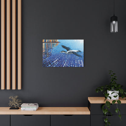 "Sky Kin I – Gannet Over the Reflecting Stack", Fine Art Matte Canvas, Stretched, 1.25"