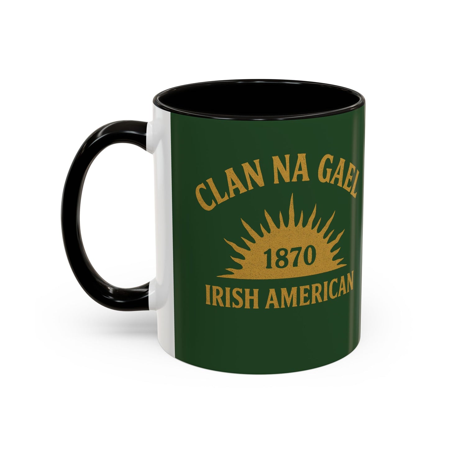 "Clan na Gael - Irish American", Colorful Mugs (11oz, 15oz) (Brithemain Green)