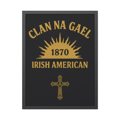 "Clan na Gael - Irish American", Framed Paper Poster (Raven Black)