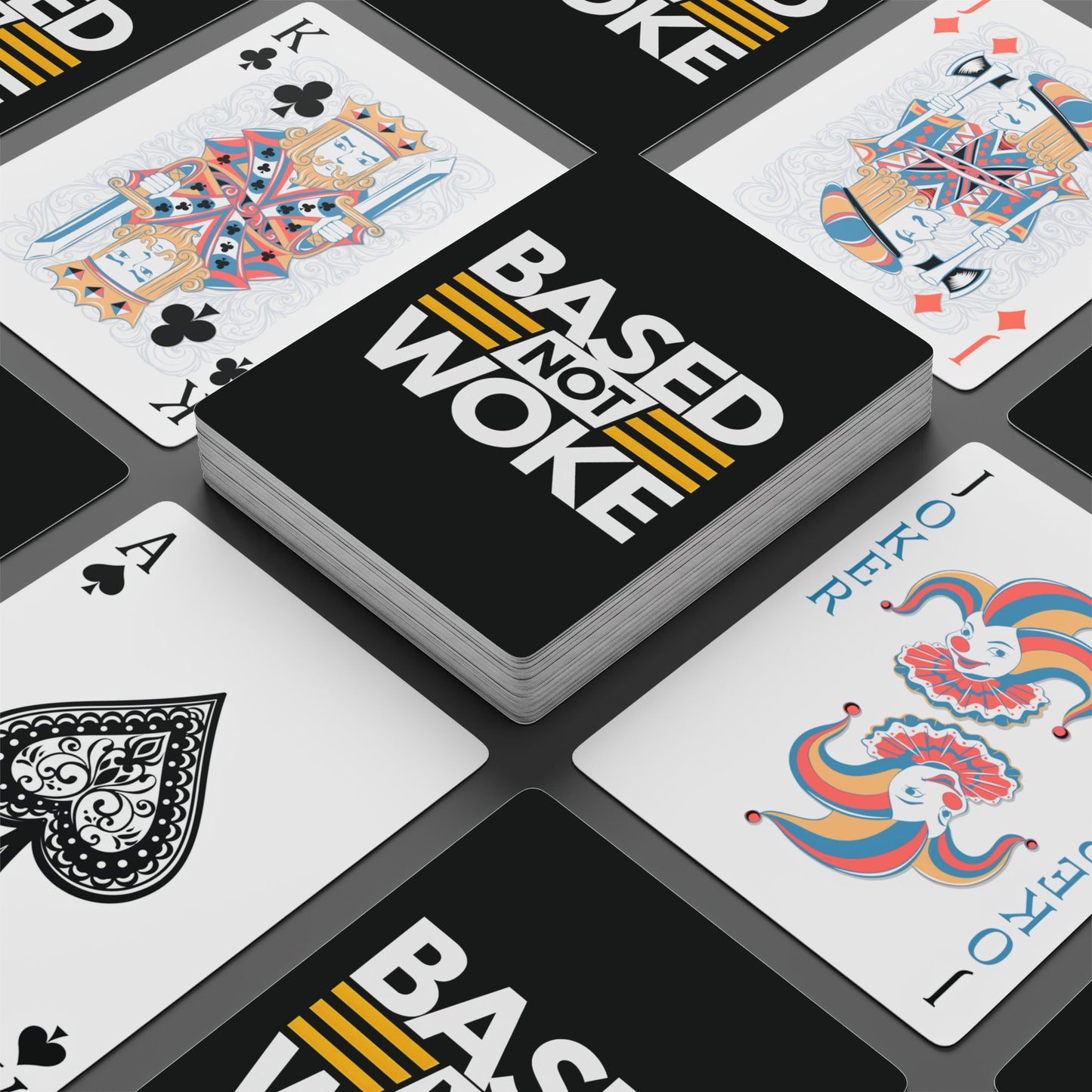 "Based not Woke" #01, Cultural Playing Cards (70's Black)