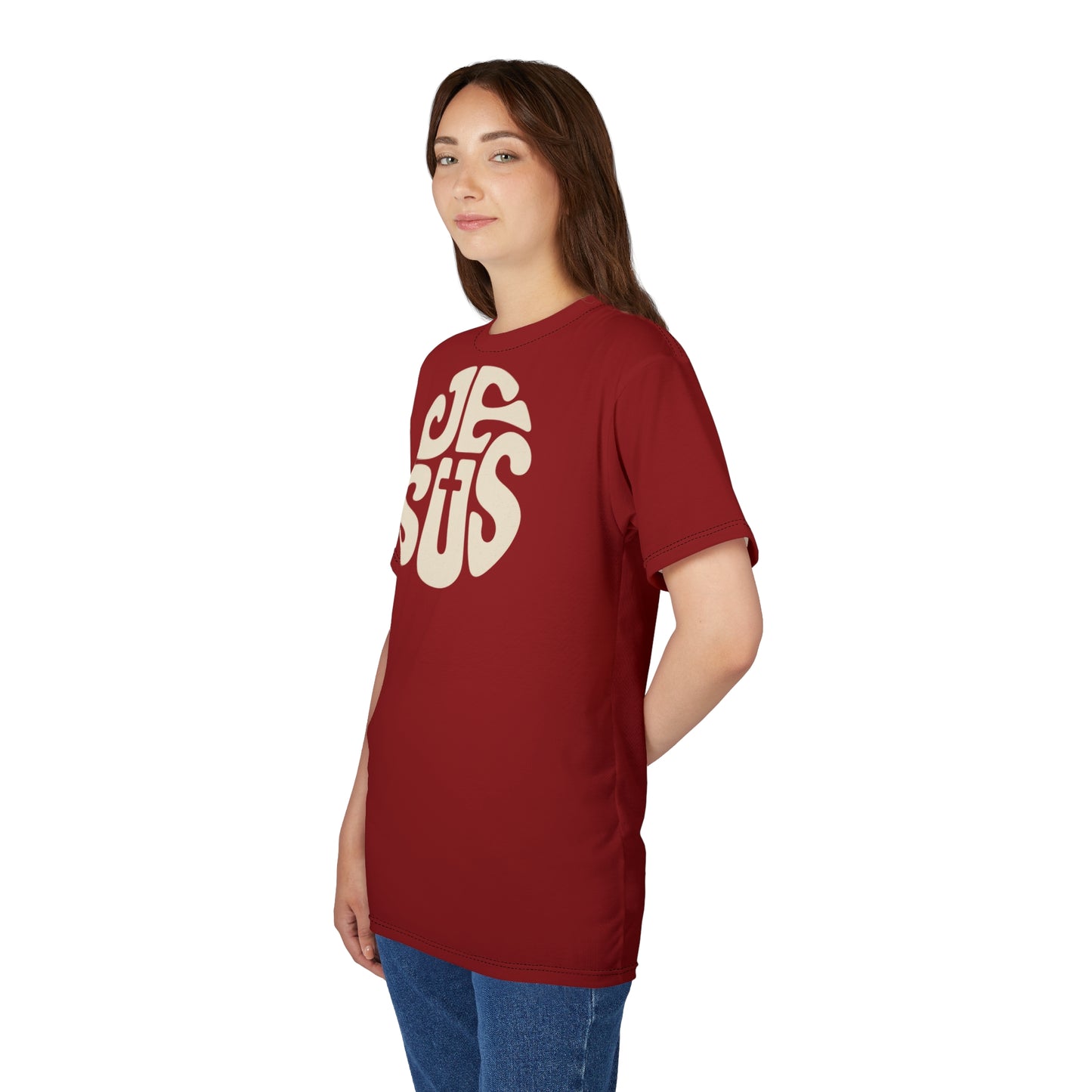 "Retro Jesus", Unisex T-shirt (St Kilda Red)