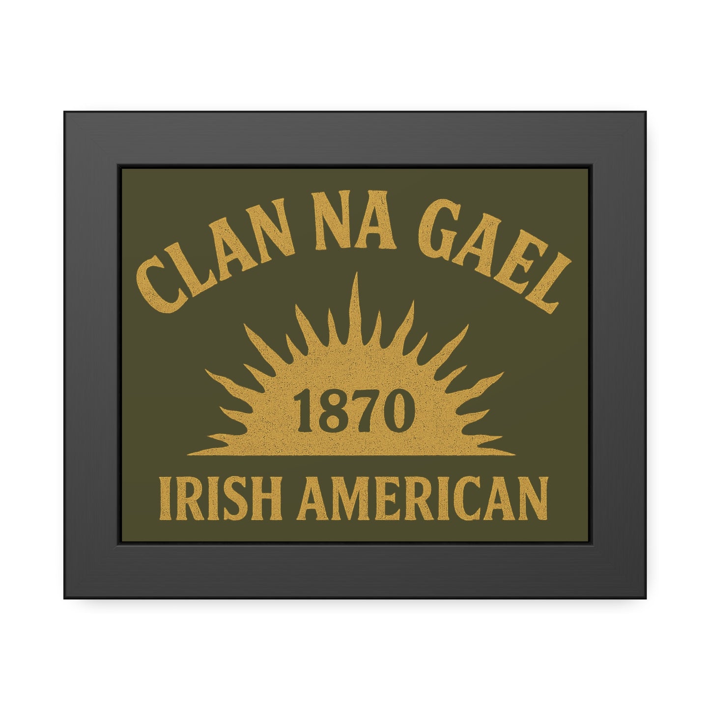 "Clan na Gael - Irish American", Framed Paper Poster (Fianna Green)