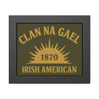 "Clan na Gael - Irish American", Framed Paper Poster (Fianna Green)