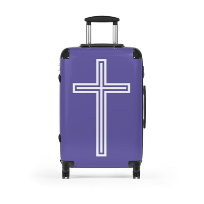 "A Simple Cross" Suitcases (Purple Blue)