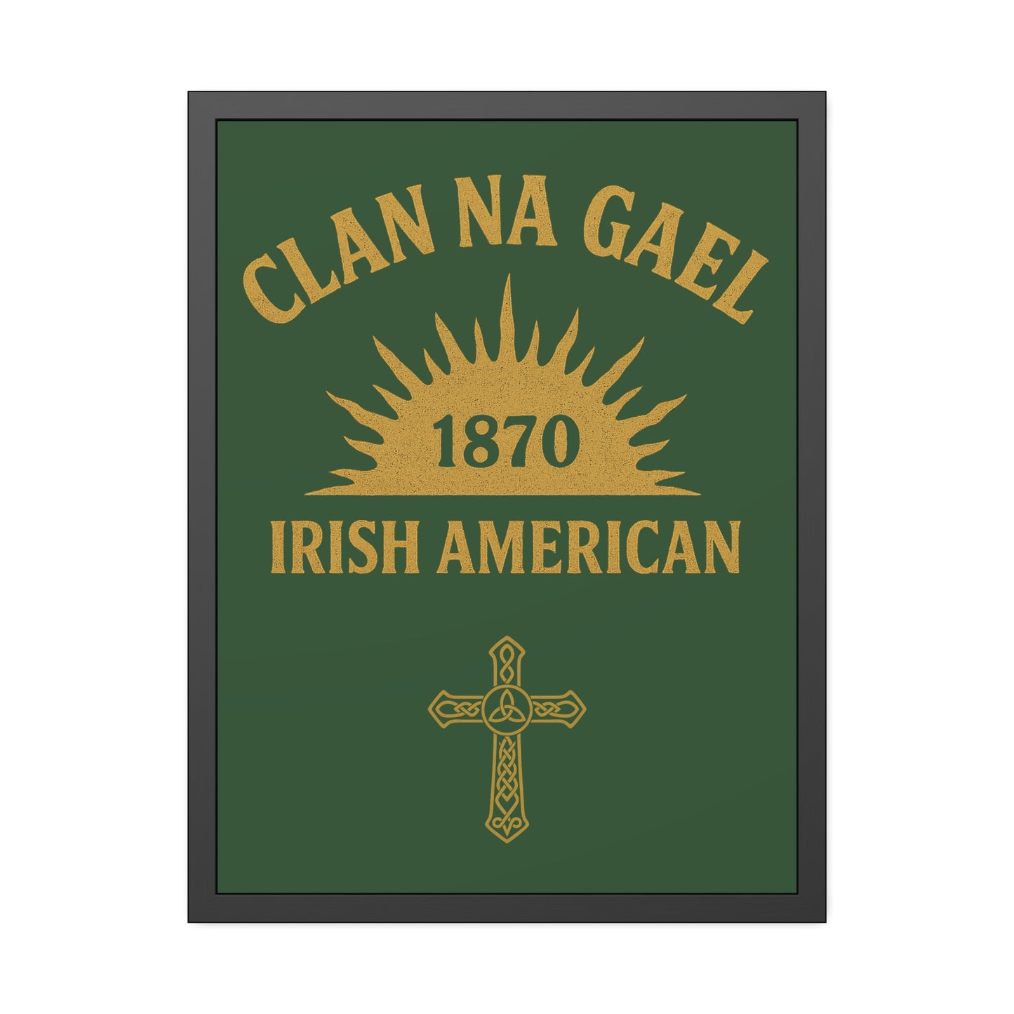 "Clan na Gael - Irish American", Framed Paper Poster (Brithemain Green)