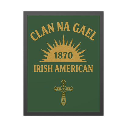 "Clan na Gael - Irish American", Framed Paper Poster (Brithemain Green)