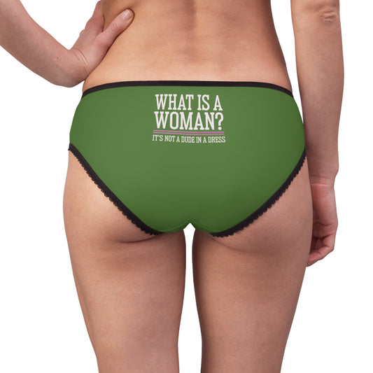 "What is a Woman" #02, Women's Briefs (Avocado Green)