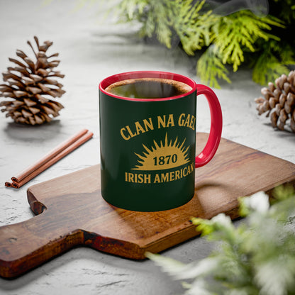 "Clan na Gael - Irish American", Colorful Mugs (11oz, 15oz) (Fenian Green)