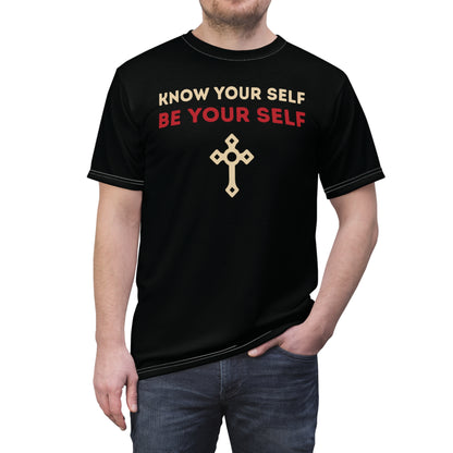 "Know Your Self", Unisex T-shirt (Obsidian Black)
