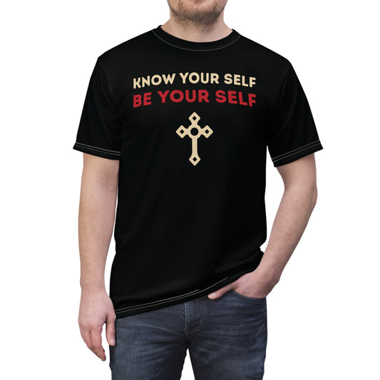 "Know Your Self", Unisex T-shirt (Obsidian Black)