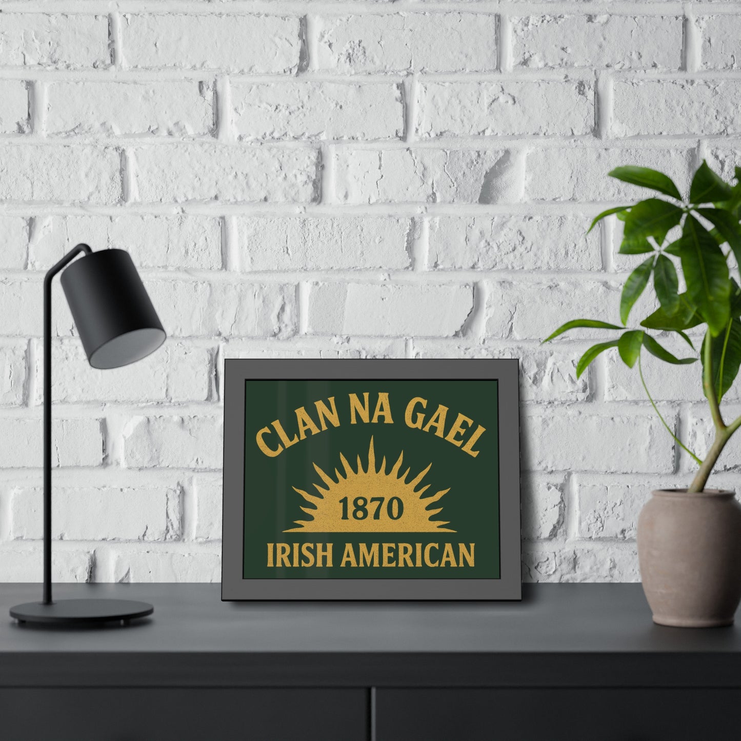 "Clan na Gael - Irish American", Framed Paper Poster (Fenian Green)