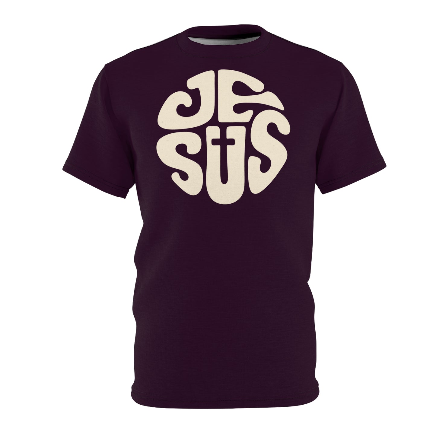 "Retro Jesus", Unisex T-shirt (Greek Aubergine)