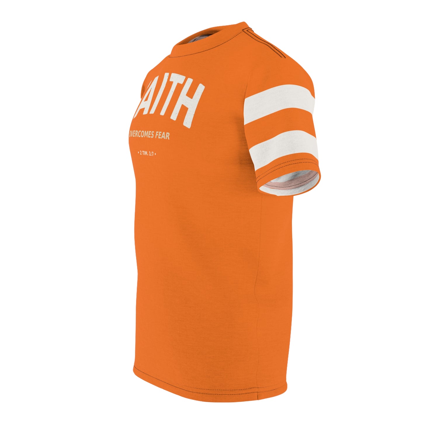 "Faith Overcomes Fear", Unisex Tee (Pumpkin Orange)