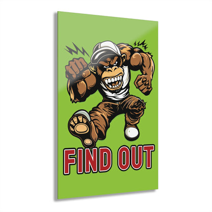 "Find Out", Acrylic Wall Prints (French Cleat Hanging) (Chartreuse Green)
