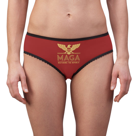 "MAGA - Restoring the Republic", Women's Briefs (Deep Scarlet)