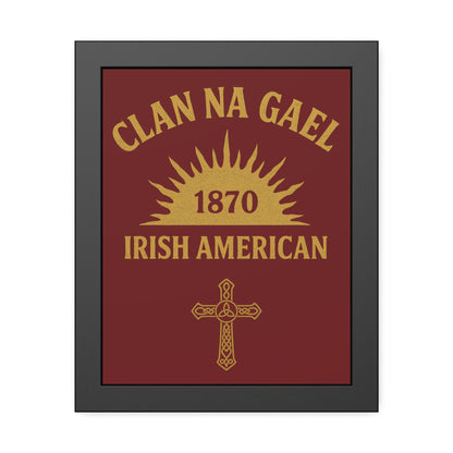 "Clan na Gael - Irish American", Framed Paper Poster (Palladius Red)