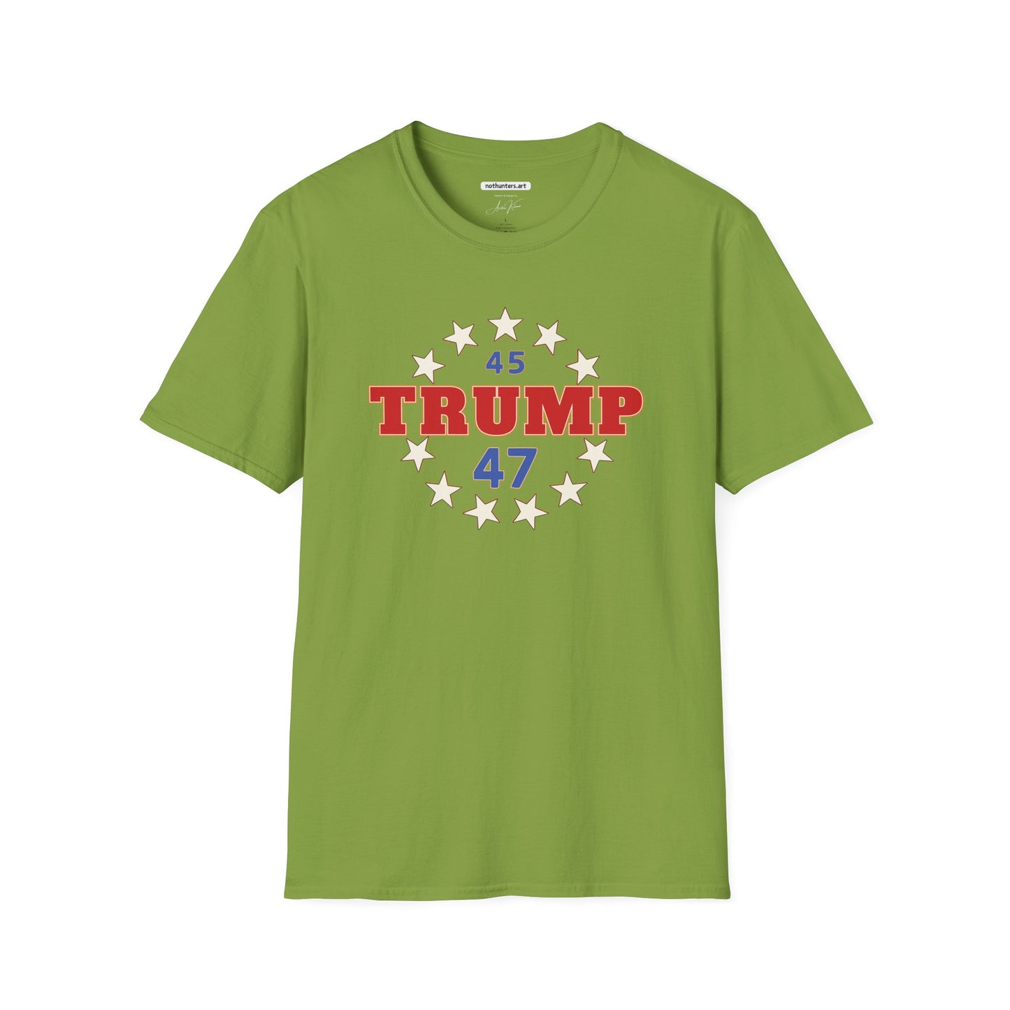 "Trump 45-47 Circle of Stars", Unisex Softstyle T-Shirt