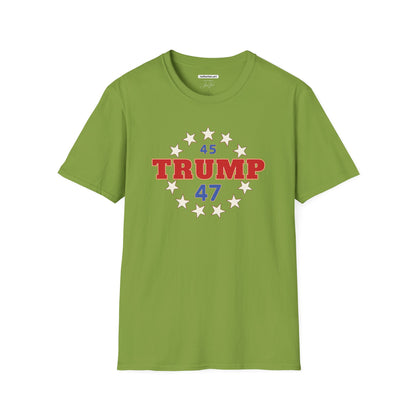 "Trump 45-47 Circle of Stars", Unisex Softstyle T-Shirt