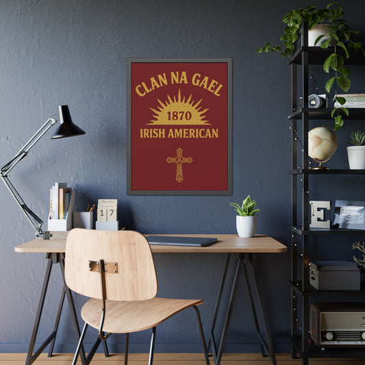 "Clan na Gael - Irish American", Framed Paper Poster (Palladius Red)