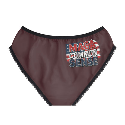 "MAGA Common Sense" #01, Women's Briefs (Dark Grape)