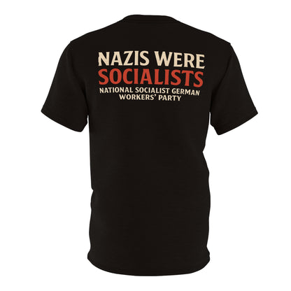 "Nazis were Socialists", Unisex T-shirt (Soot Black)