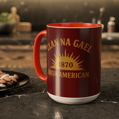 "Clan na Gael - Irish American", Colorful Mugs (11oz, 15oz) (Palladius Red)