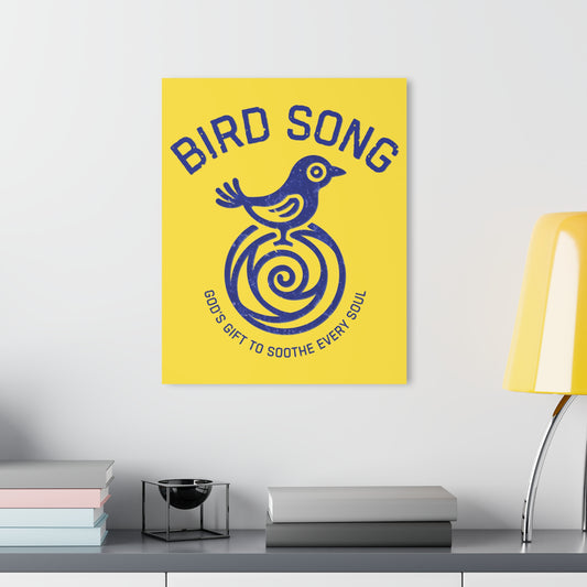 "Bird Song", Christian Acrylic Wall Prints (French Cleat Hanging) (Lady Finger Banana Yellow)