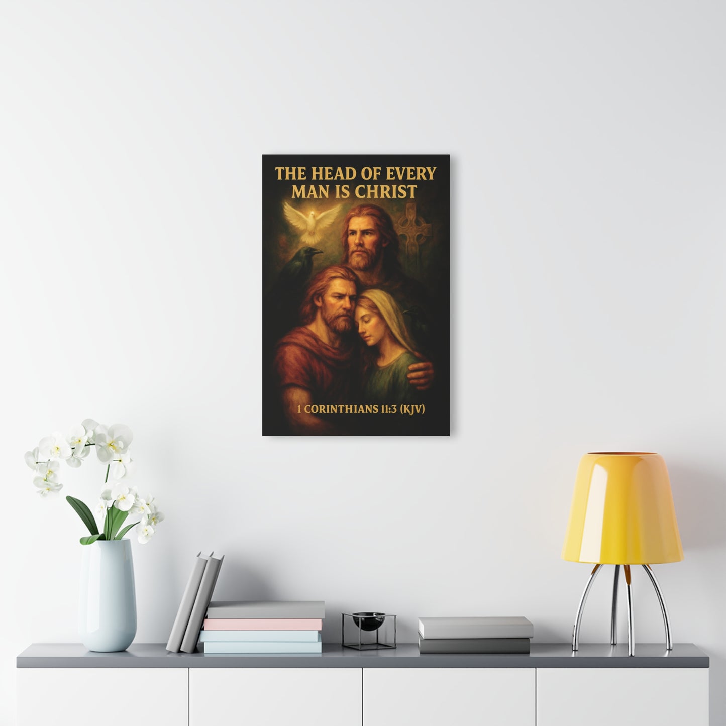 "1 Corinthians 11:3 (KJV)", Acrylic Wall Prints (French Cleat Hanging) (Shadow Black)