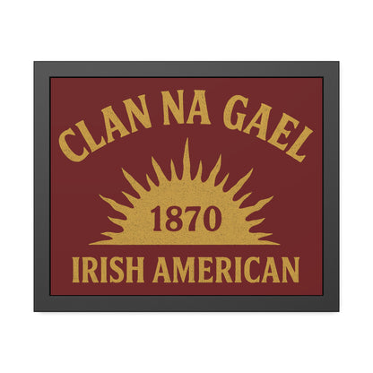 "Clan na Gael - Irish American", Framed Paper Poster (Palladius Red)