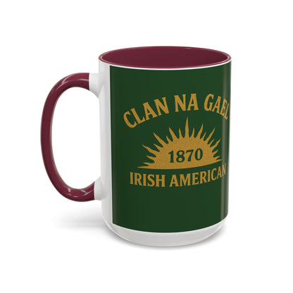 "Clan na Gael - Irish American", Colorful Mugs (11oz, 15oz) (Brithemain Green)