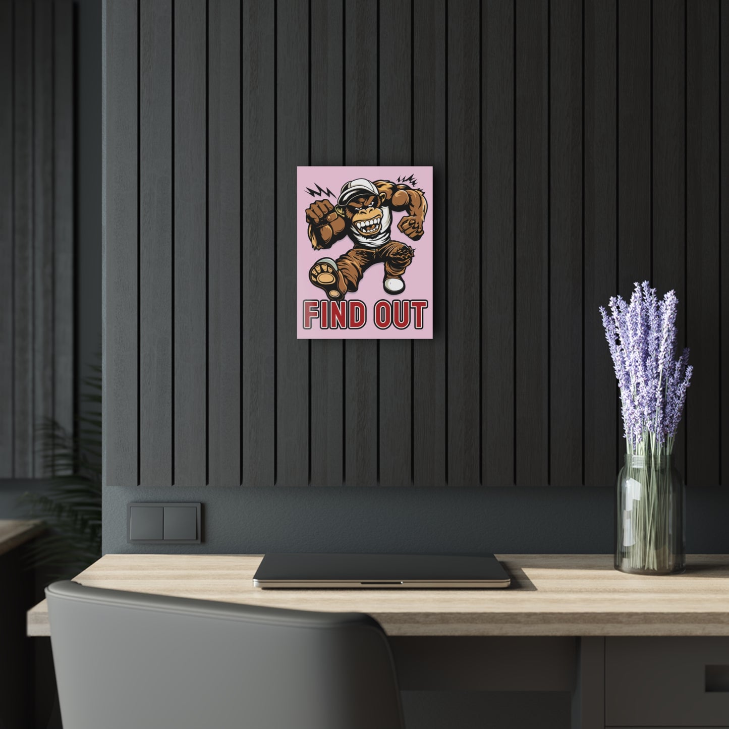"Find Out", Acrylic Wall Prints (French Cleat Hanging) (Shampoo Pink)