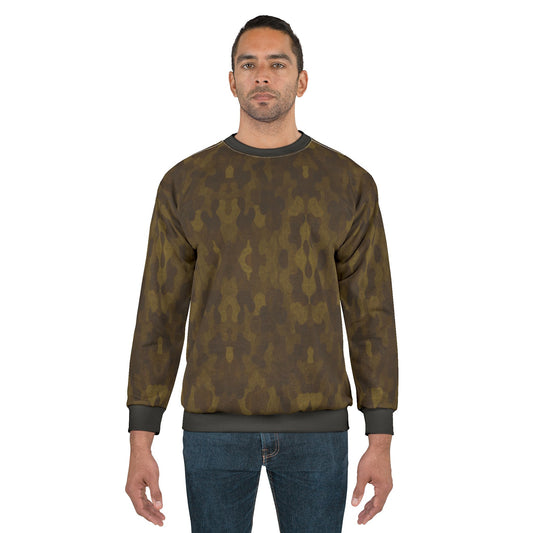 "Swamp Recon Camouflage", Unisex Sweatshirt (Alligator Black Cuffs and Collar)
