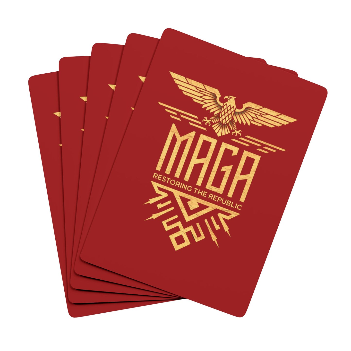 "MAGA Restoring the Republic" #02, Political Playing Cards (Deep Scarlet)