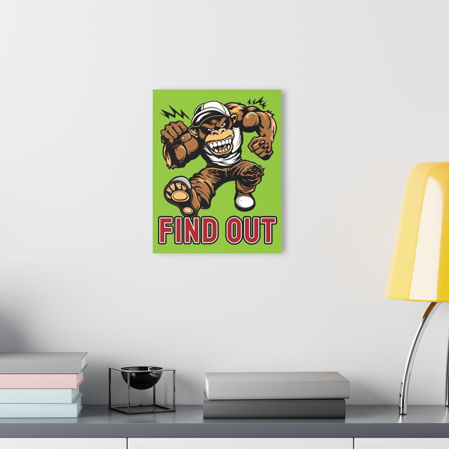 "Find Out", Acrylic Wall Prints (French Cleat Hanging) (Chartreuse Green)