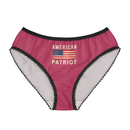 "American Patriot" with Flag #02, Women's Briefs (Steel Pink)
