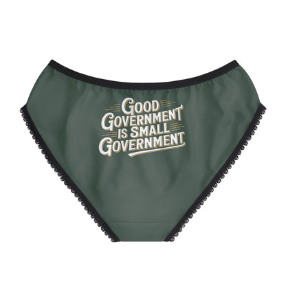 "Good Government is Small Government", Women's Briefs (Old Growth Green)