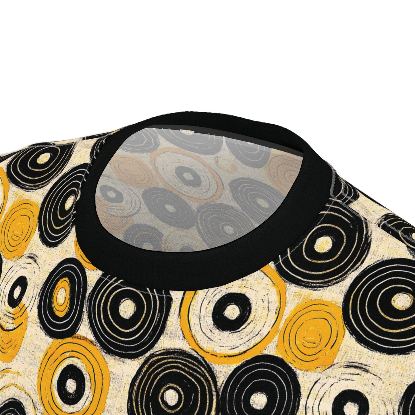 "Old 45's", Wearable Pattern Art Unisex Tee (70's Black Collar)