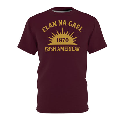 "Clan na Gael - Irish American", Unisex T-shirt (Black Raspberry)
