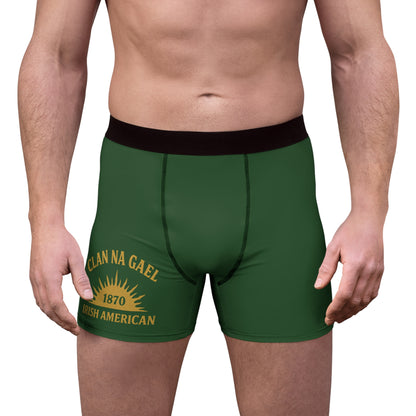 "Clan na Gael - Irish American", Men's Boxer Briefs (Brithemain Green)