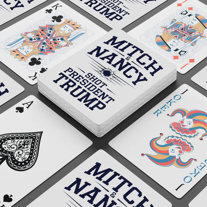 "Mitch & Nancy Shot President Trump", Political Playing Cards (Off White)