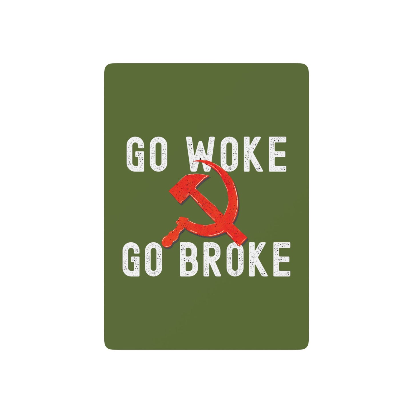 "Go Woke Go Broke (Communist)", Cultural Playing Cards (Kangaroo-Bush Green)