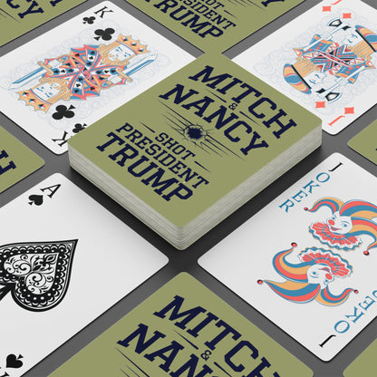 "Mitch & Nancy Shot President Trump", Political Playing Cards (70’S Pear Green)