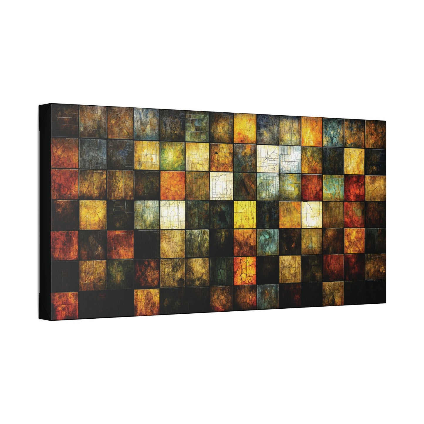 "Wood Block Pattern" #01, Classic Stretched Canvas Fine Art Print