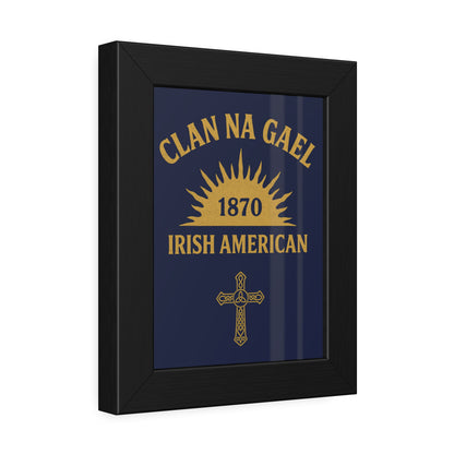 "Clan na Gael - Irish American", Framed Paper Poster (Mariana Blue)