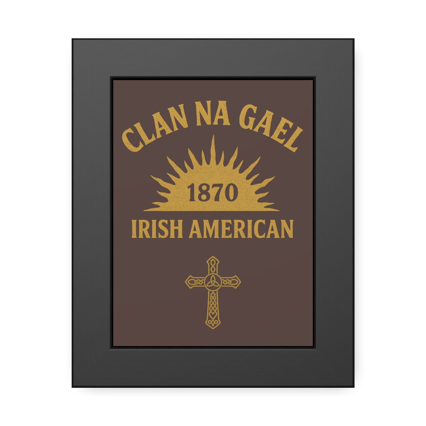 "Clan na Gael - Irish American", Framed Paper Poster (Wild Boar Brown)
