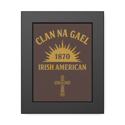 "Clan na Gael - Irish American", Framed Paper Poster (Wild Boar Brown)